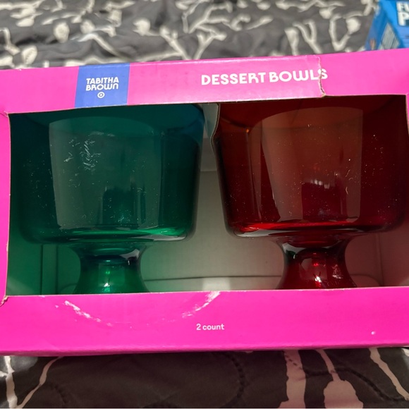 Tabitha Teal and Burgundy Dessert Bowls - Picture 1 of 1